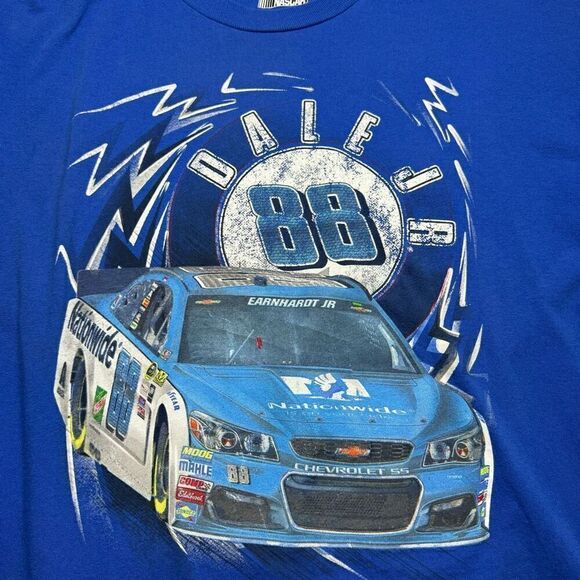 NASCAR Dale Earnhardt Jr Mens XL T Shirt Blue Racing Nationwide 88 - Picture 7 of 9